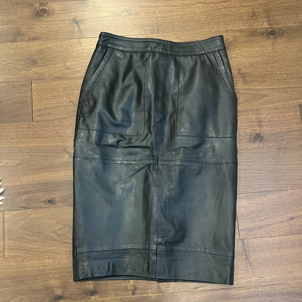 ASOS Black Leather Pencil Skirt